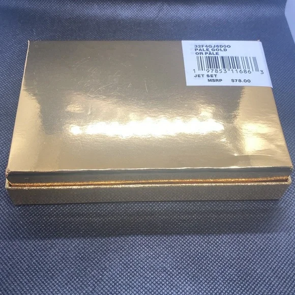 ⭐️MICHAEL KORS⭐️Pale Gold Jet Set Small Zip Around Card Case In Gift Box/NWT - Picture 6 of 9